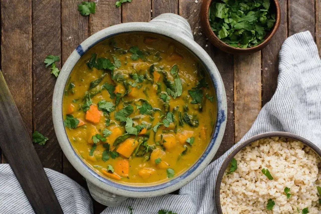 soupe potimarron lait de coco curry et ch&acirc;taignes